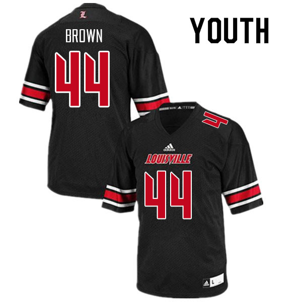 Youth #44 Selah Brown Louisville Cardinals College Football Jerseys Sale-Black - Click Image to Close